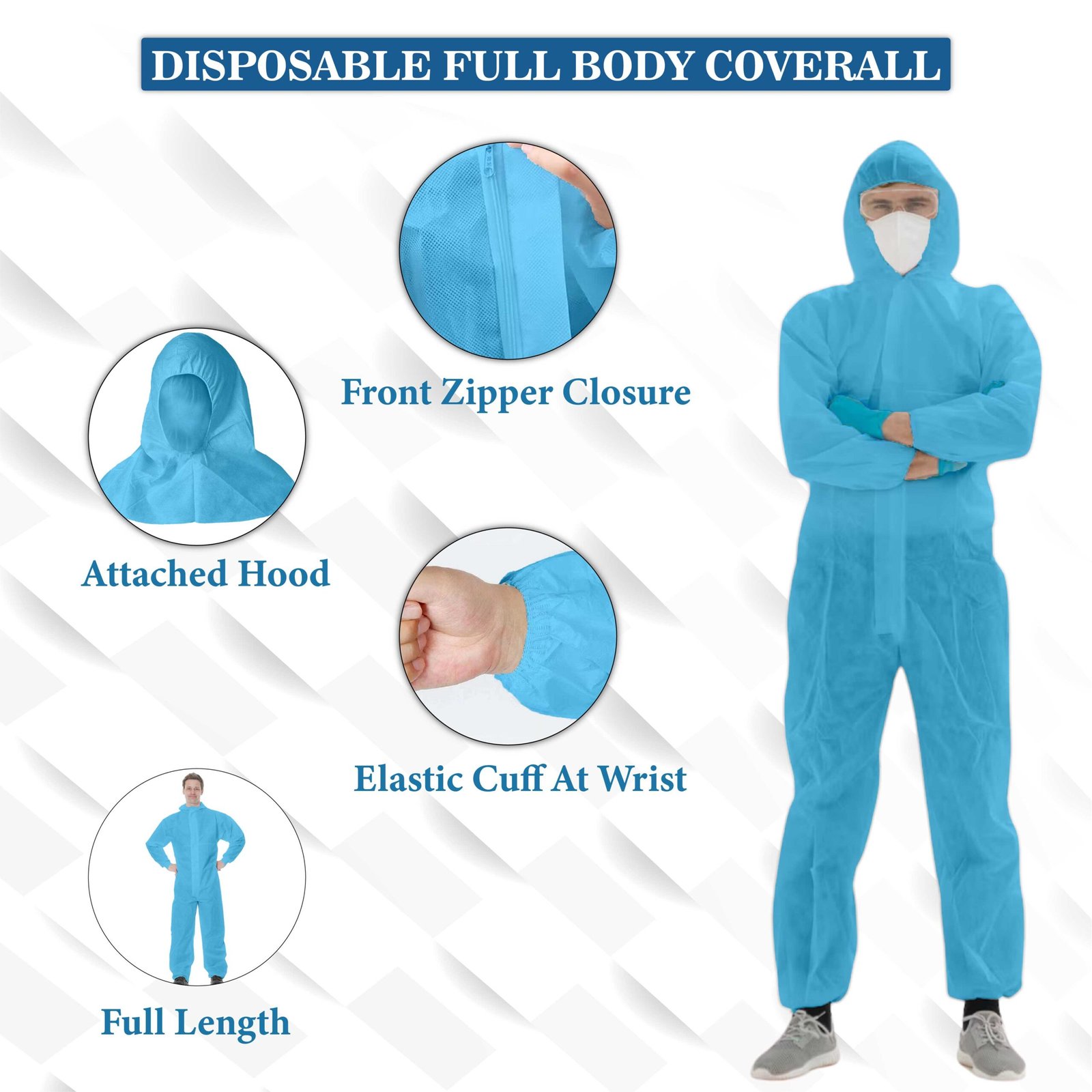 Non woven coverall blue