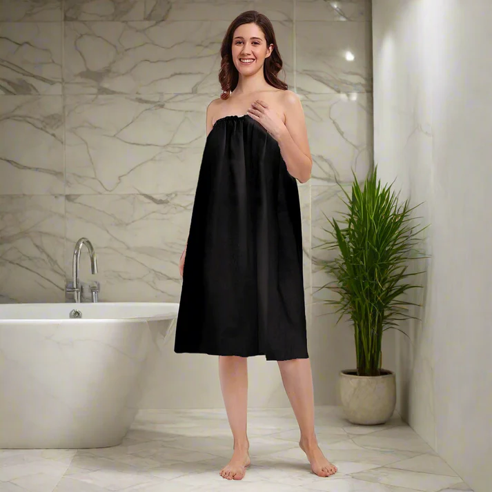 non_woven_spa_gown_black